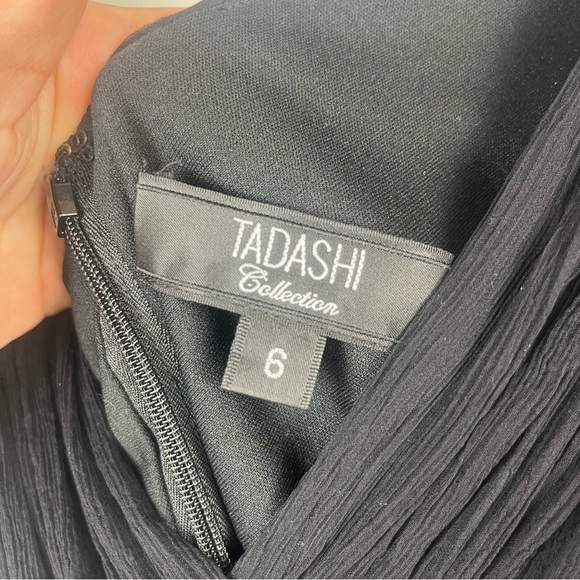 Tadashi Vintage Black Silk Sequin A-Line Fit & Flare Cocktail Dress | Size 6 - Picture 3 of 8